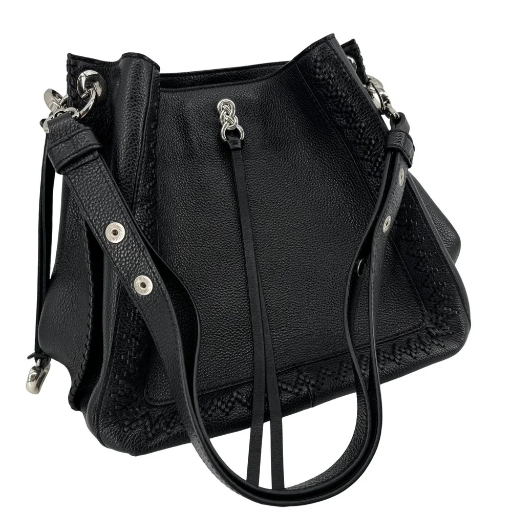 Brighton Interlok‎ Georgia Leather Shoulder Hobo Purse Black Mint Condition Chic